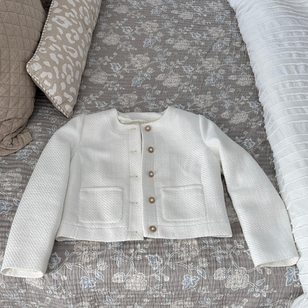 J. Crew Women's Cream Textured Blazer